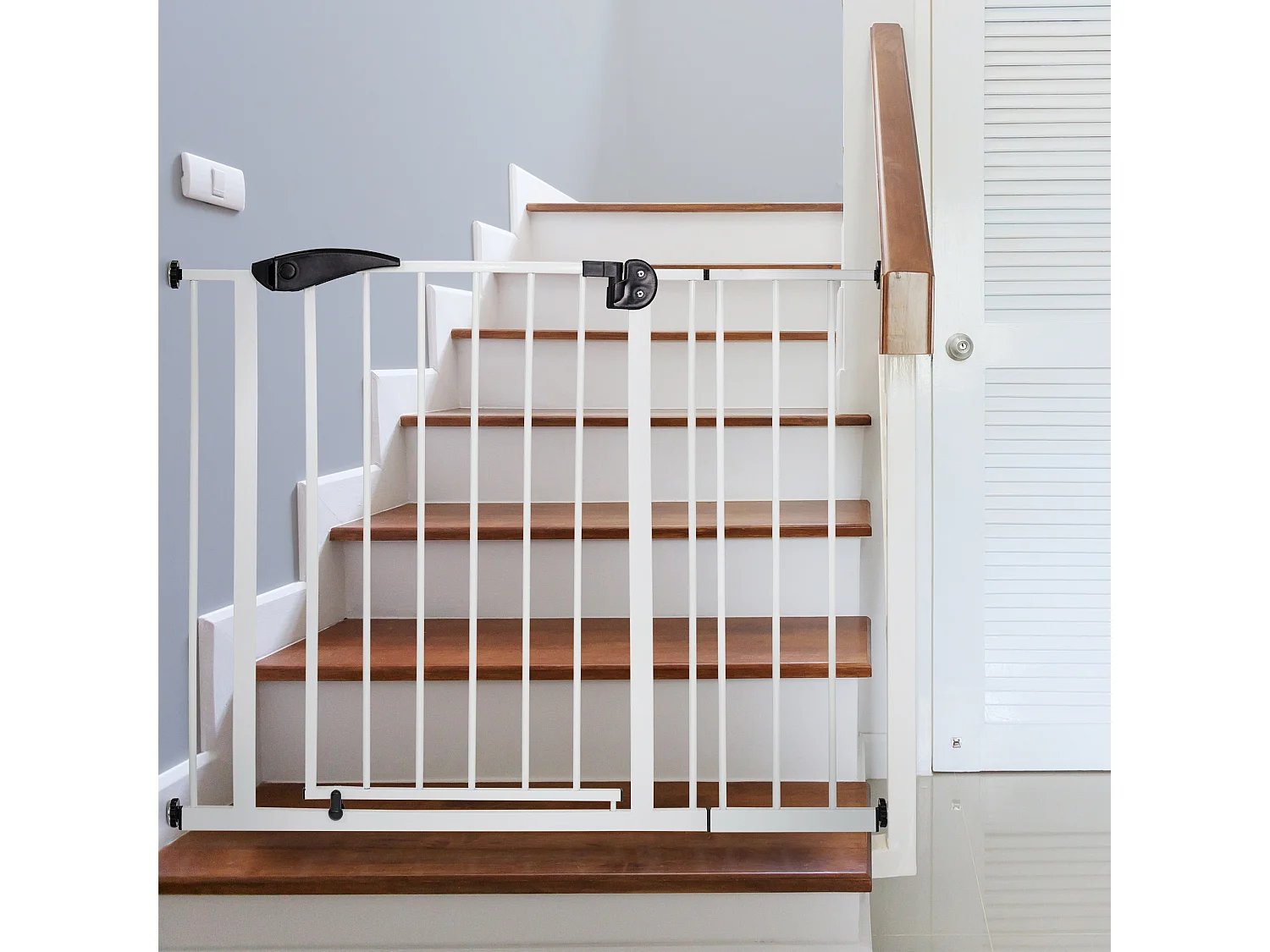 Barrera de seguridad para niños y mascotas protector cierre escaleras 95-105 cm