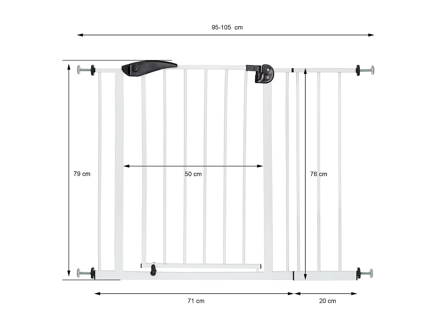 Barrera de seguridad para niños y mascotas protector cierre escaleras 95-105 cm