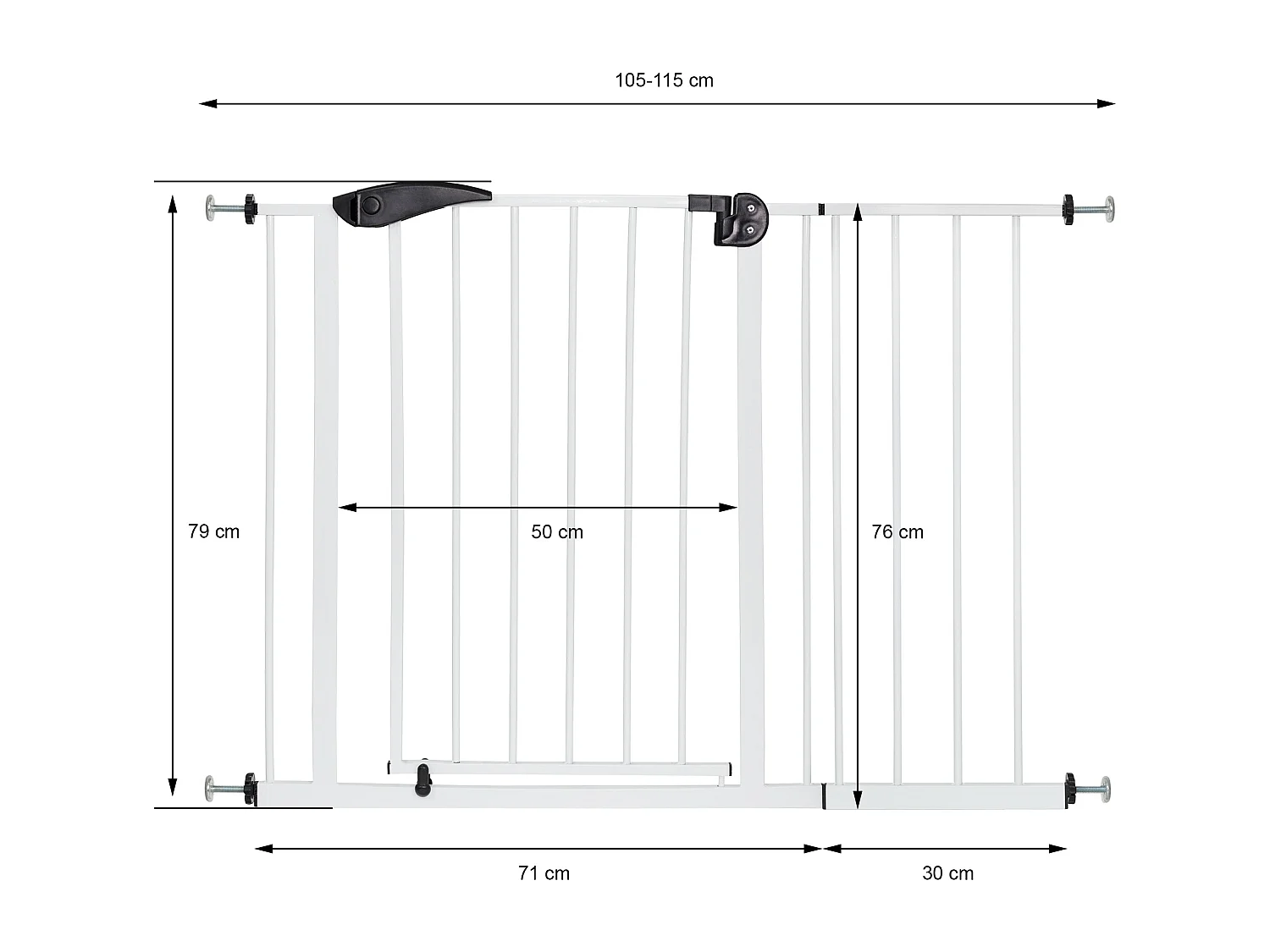 Barrière sécurité enfants garde-corps protection fermeture d'escalier 105-115cm