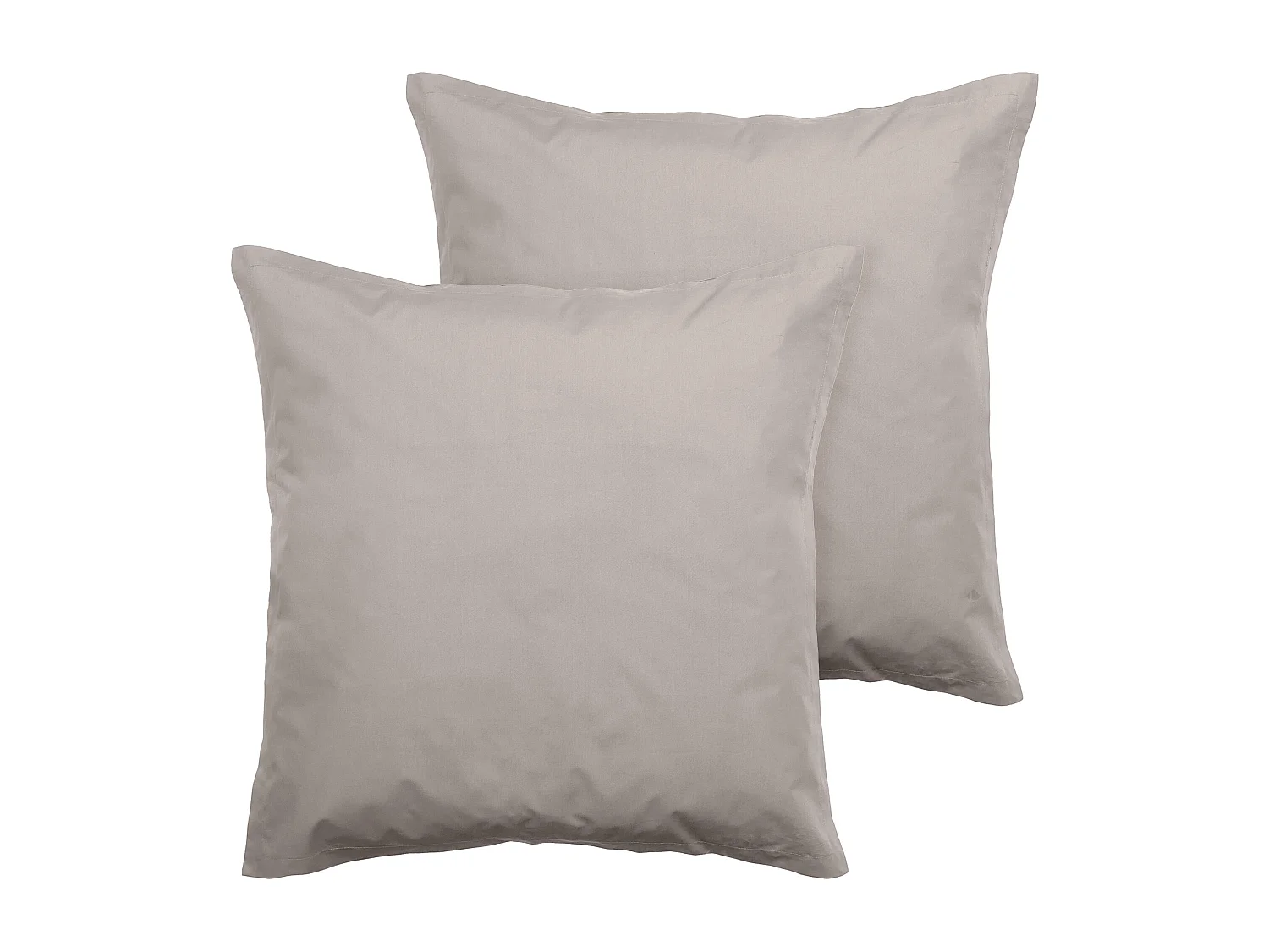 Parure de lit 240x220 cm set 65x65 cm percale MANOIR gris Cendre