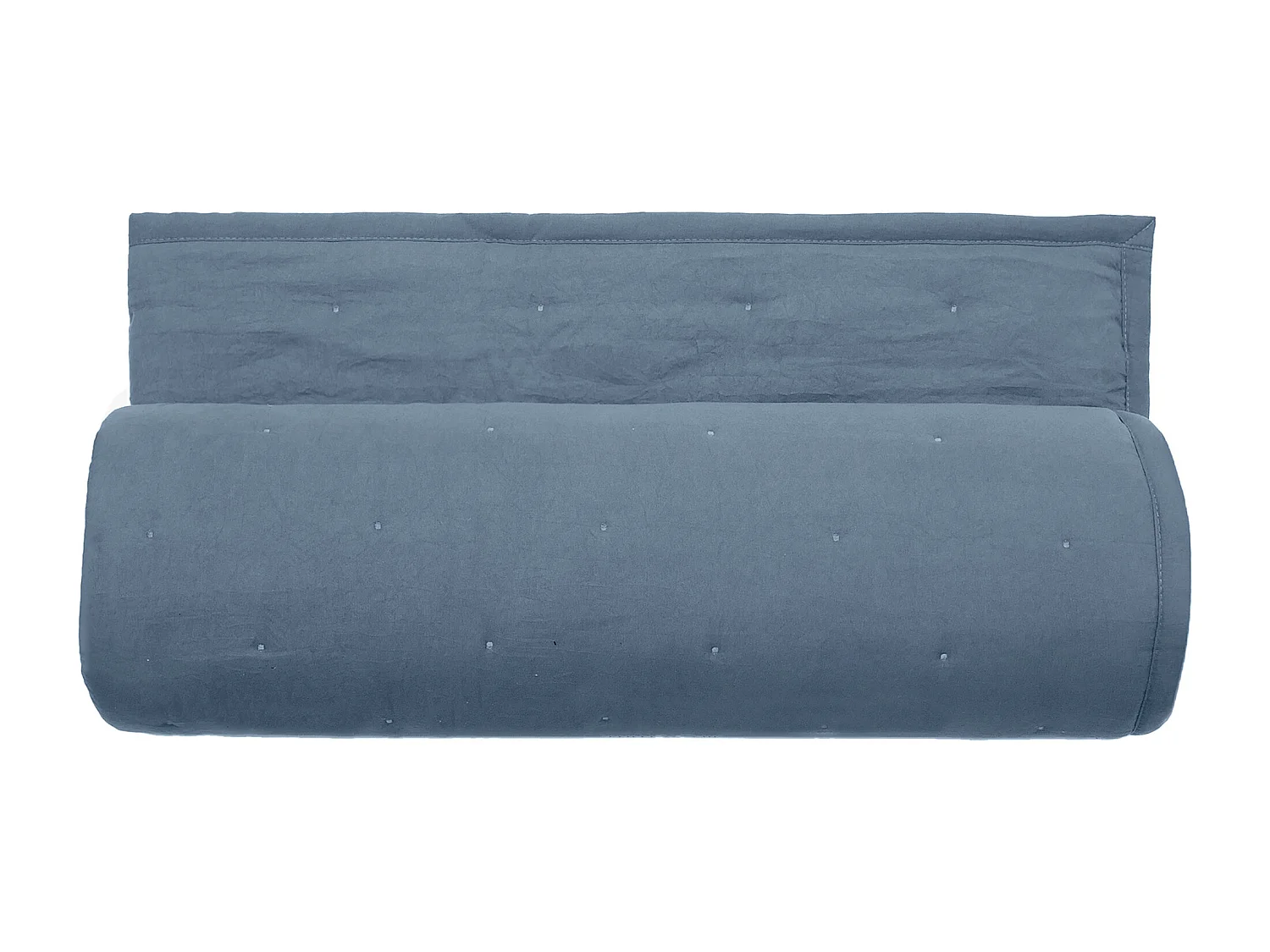 Couvre-lit 220x240 cm CELESTE velours piquage points brodés bleu orage