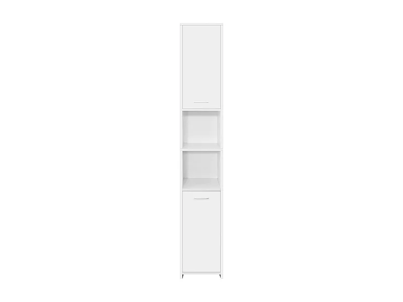 Meuble haute salle de bain colonne étroite de rangement blanc MDF 30x190x30 cm