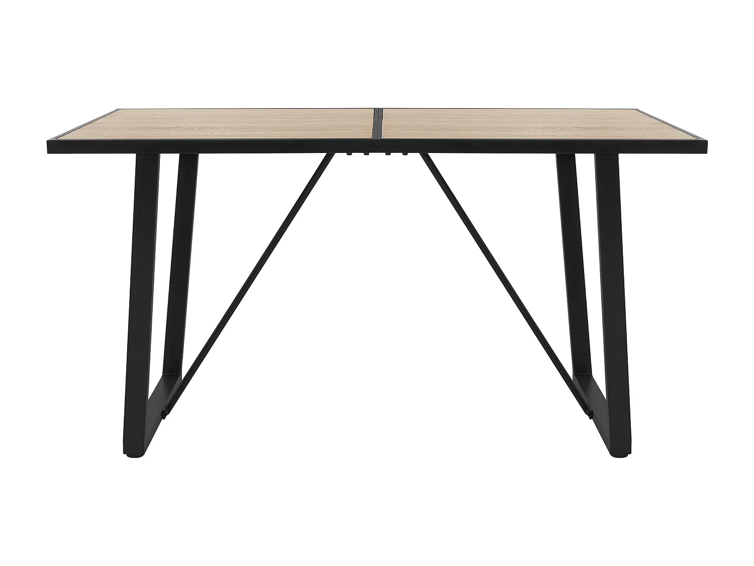 Table de salle à manger cuisine salon décor chêne brun 140x70 cm pieds en acier