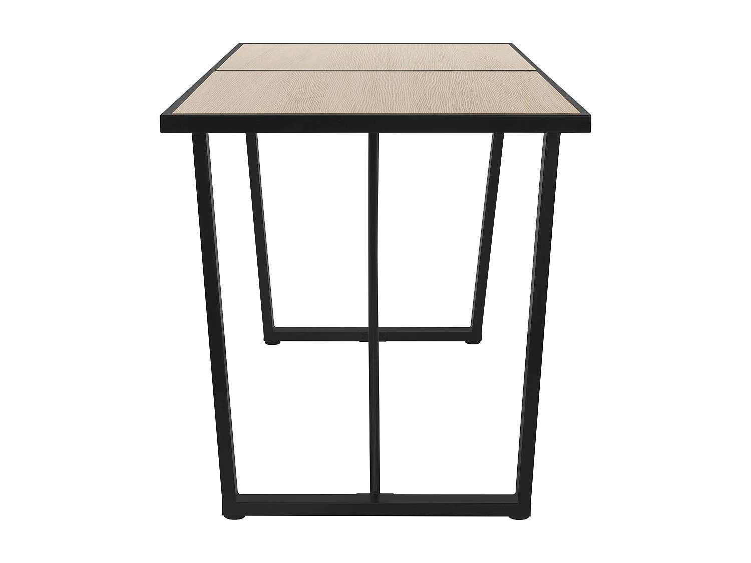 Table de salle à manger cuisine salon décor chêne brun 140x70 cm pieds en acier