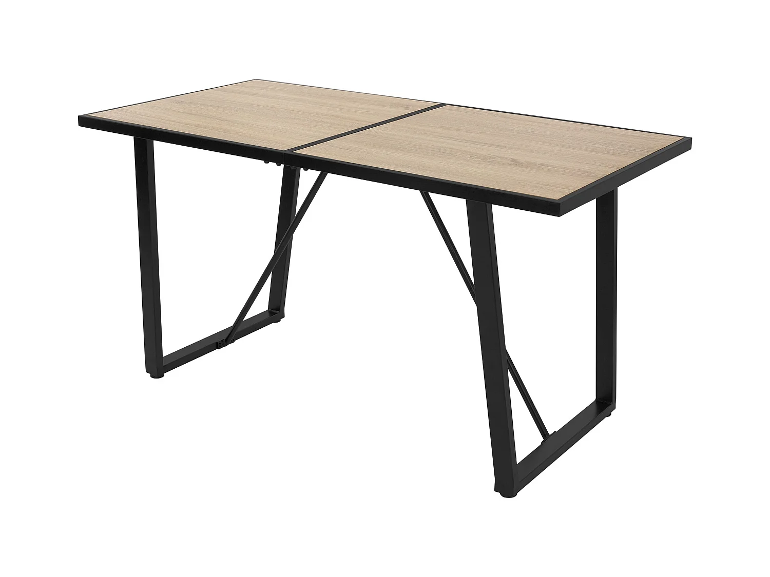 Tavolo da pranzo rovere per cucina telaio in metallo 6 persone 140x70x75 cm