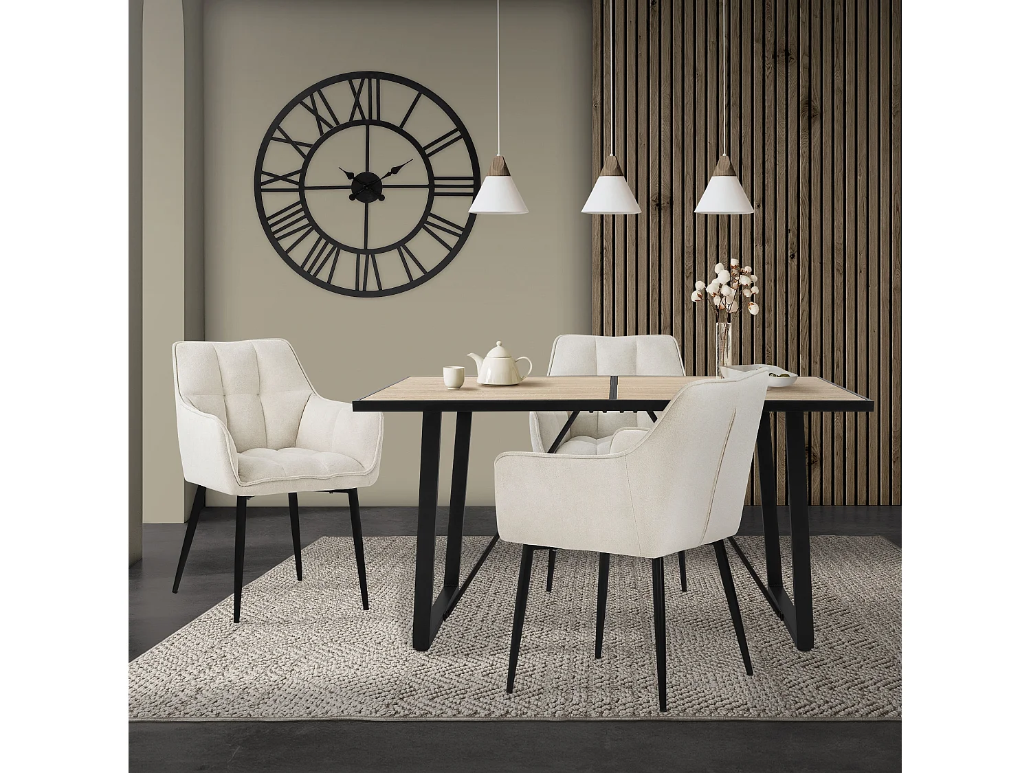 Tavolo da pranzo rovere per cucina telaio in metallo 6 persone 140x70x75 cm