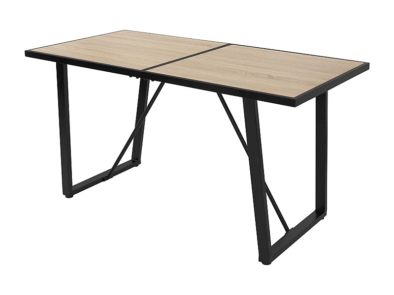 Tavolo da pranzo rovere per cucina telaio in metallo 6 persone 140x70x75 cm