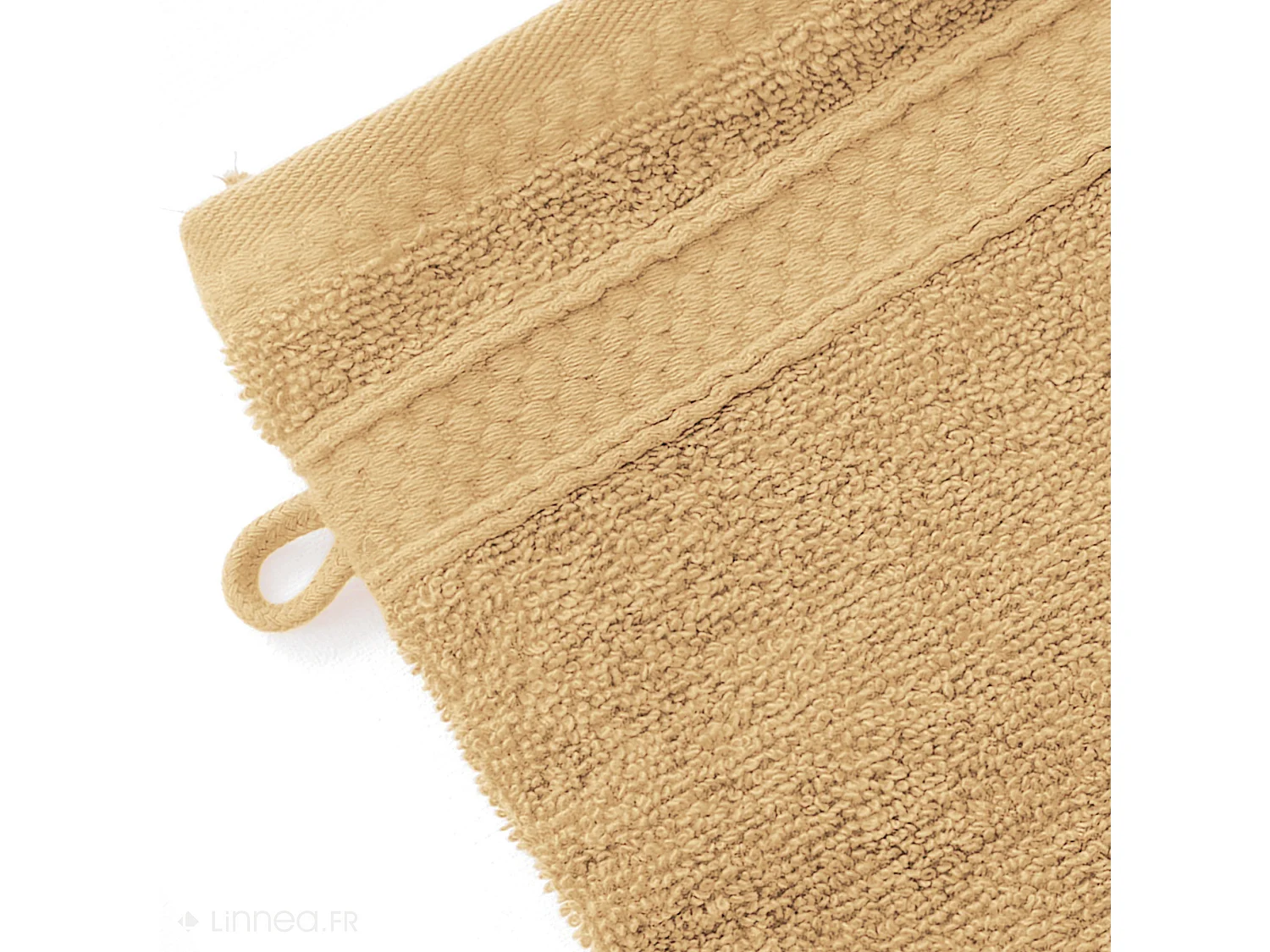 Lot de 2 gants de toilette coton 550 g/m2 NAÏA jaune avoine