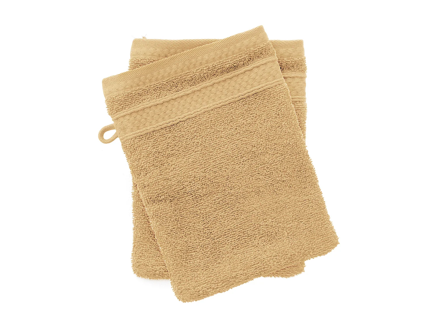Lot de 2 gants de toilette coton 550 g/m2 NAÏA jaune avoine