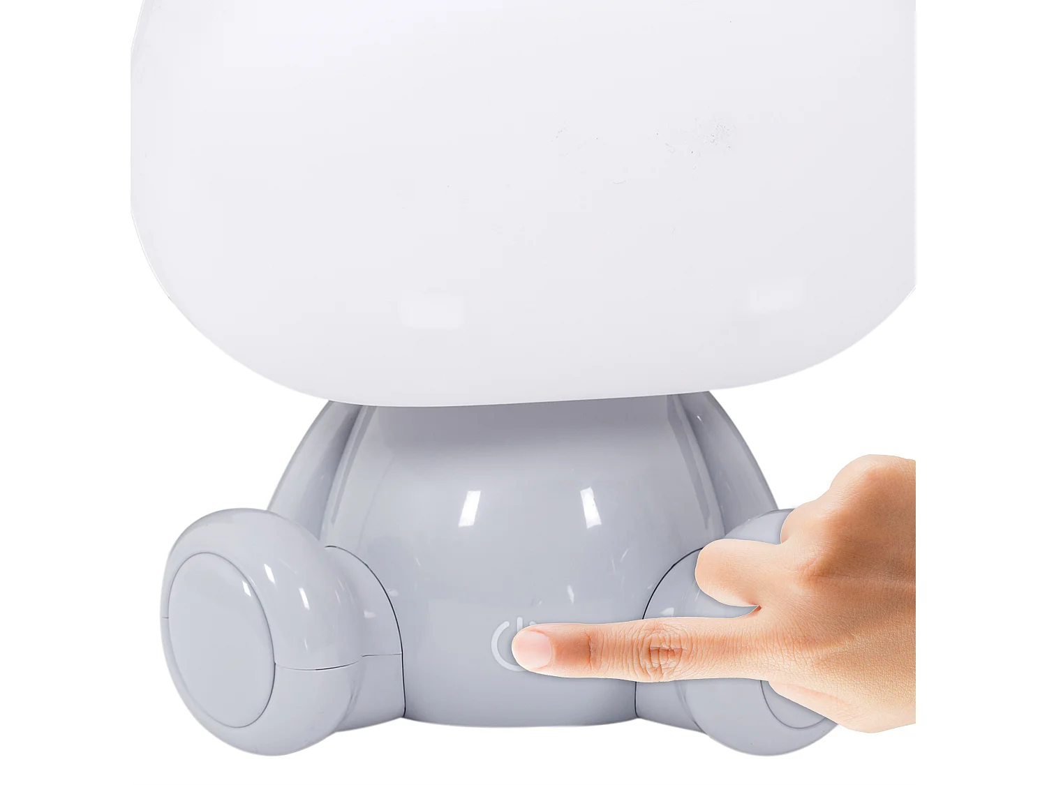 Lampe Veilleuse Hippopotame Blanc, Gris