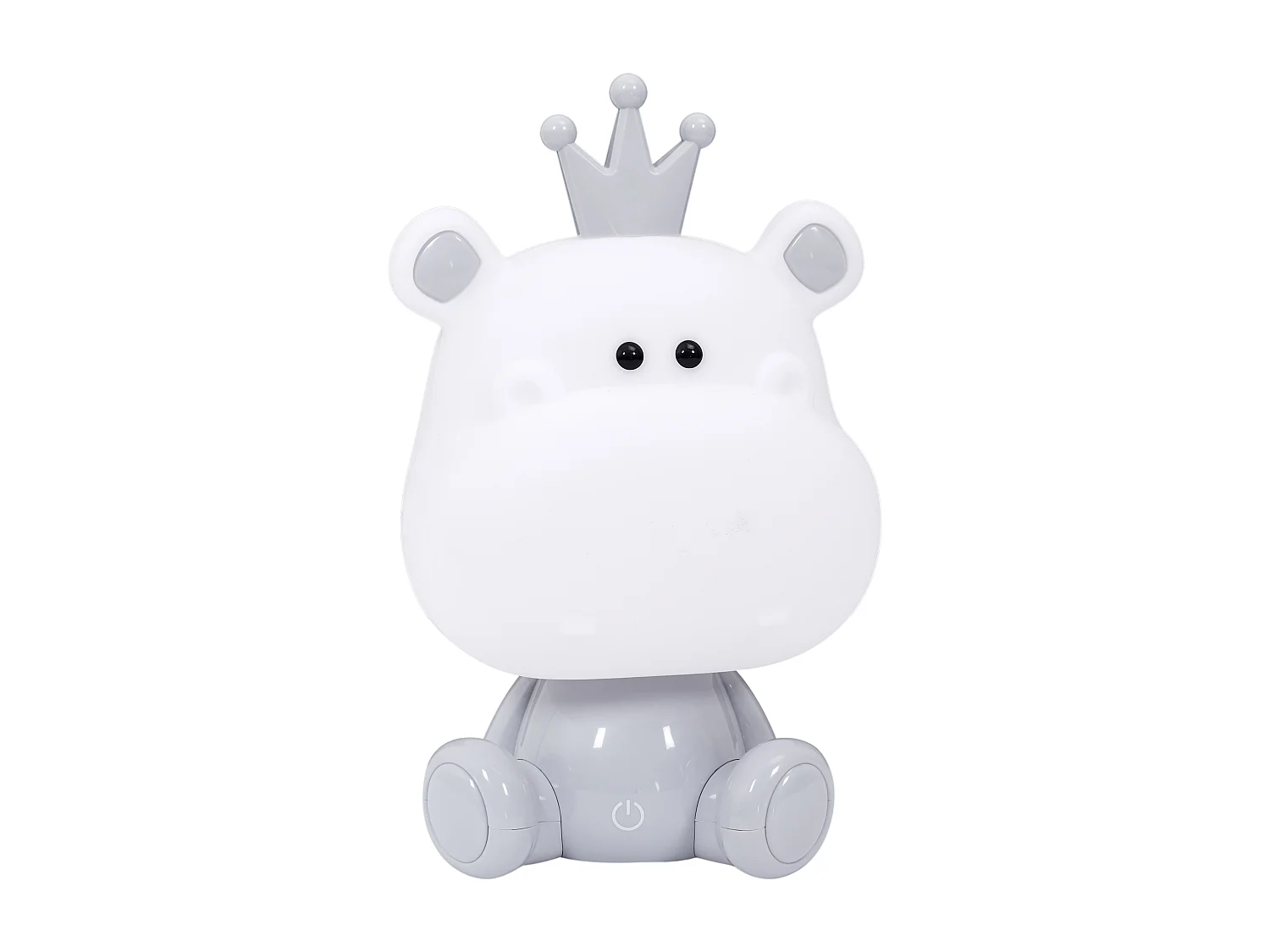 Lampe Veilleuse Hippopotame Blanc, Gris