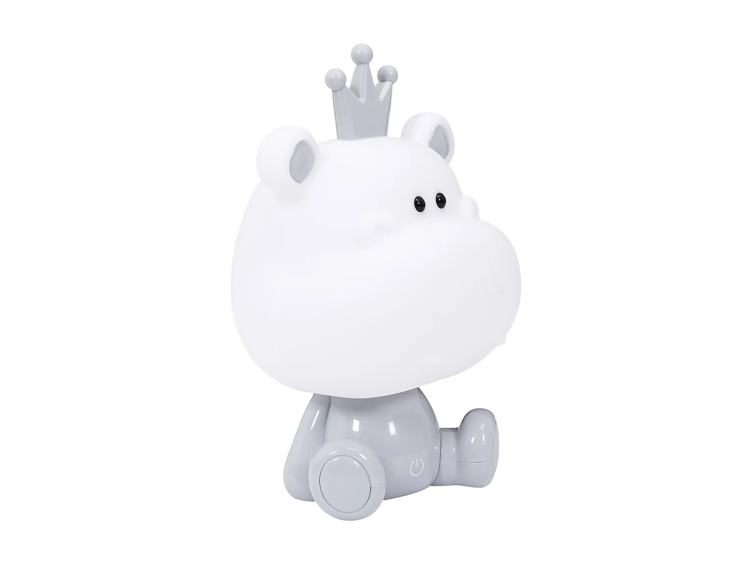 Lampe Veilleuse Hippopotame Blanc, Gris