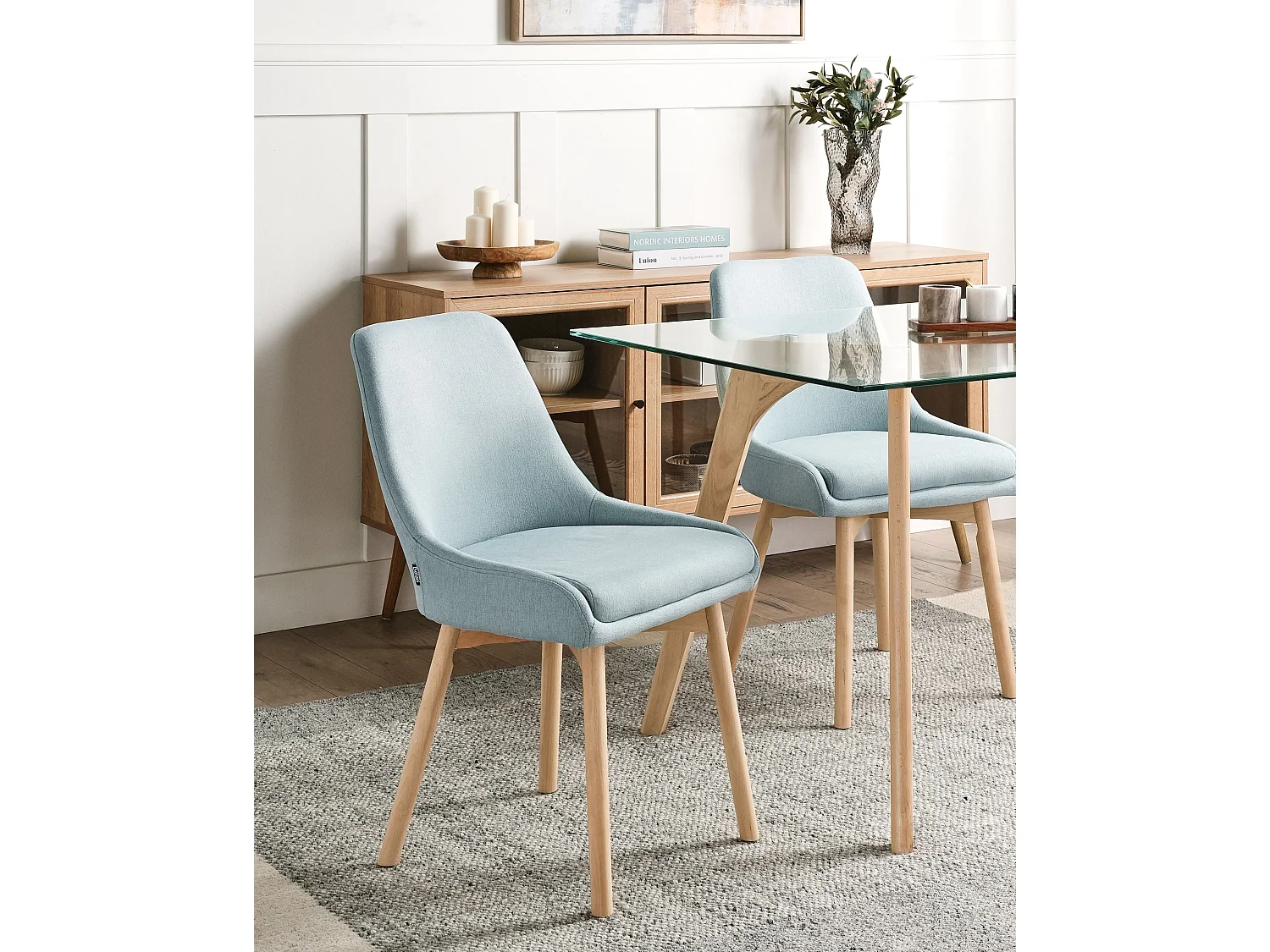 Lot de 2 chaises de salle à manger MELFORT Bleu clair