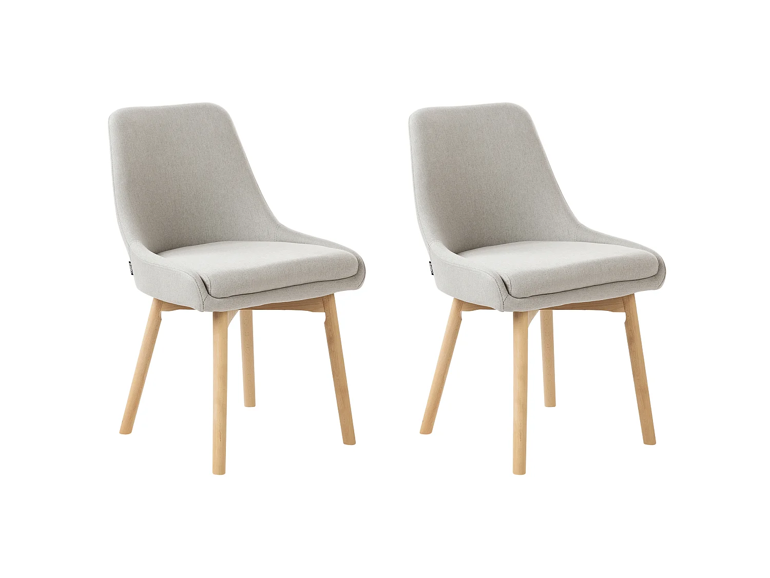 Set of 2 Dining Chairs MELFORT Fabric Light Grey