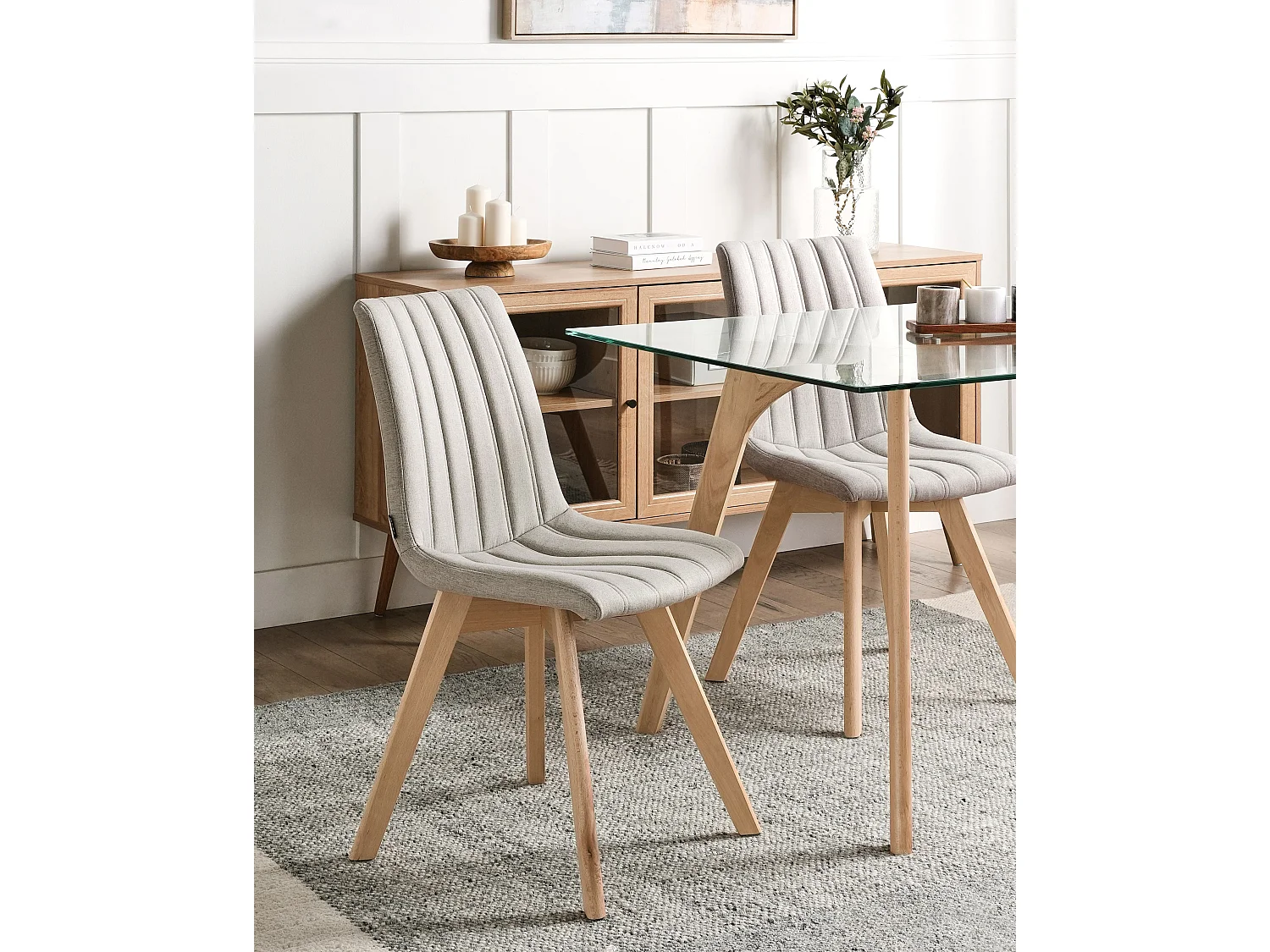Lot de 2 chaises de salle à manger CALGARY Gris clair
