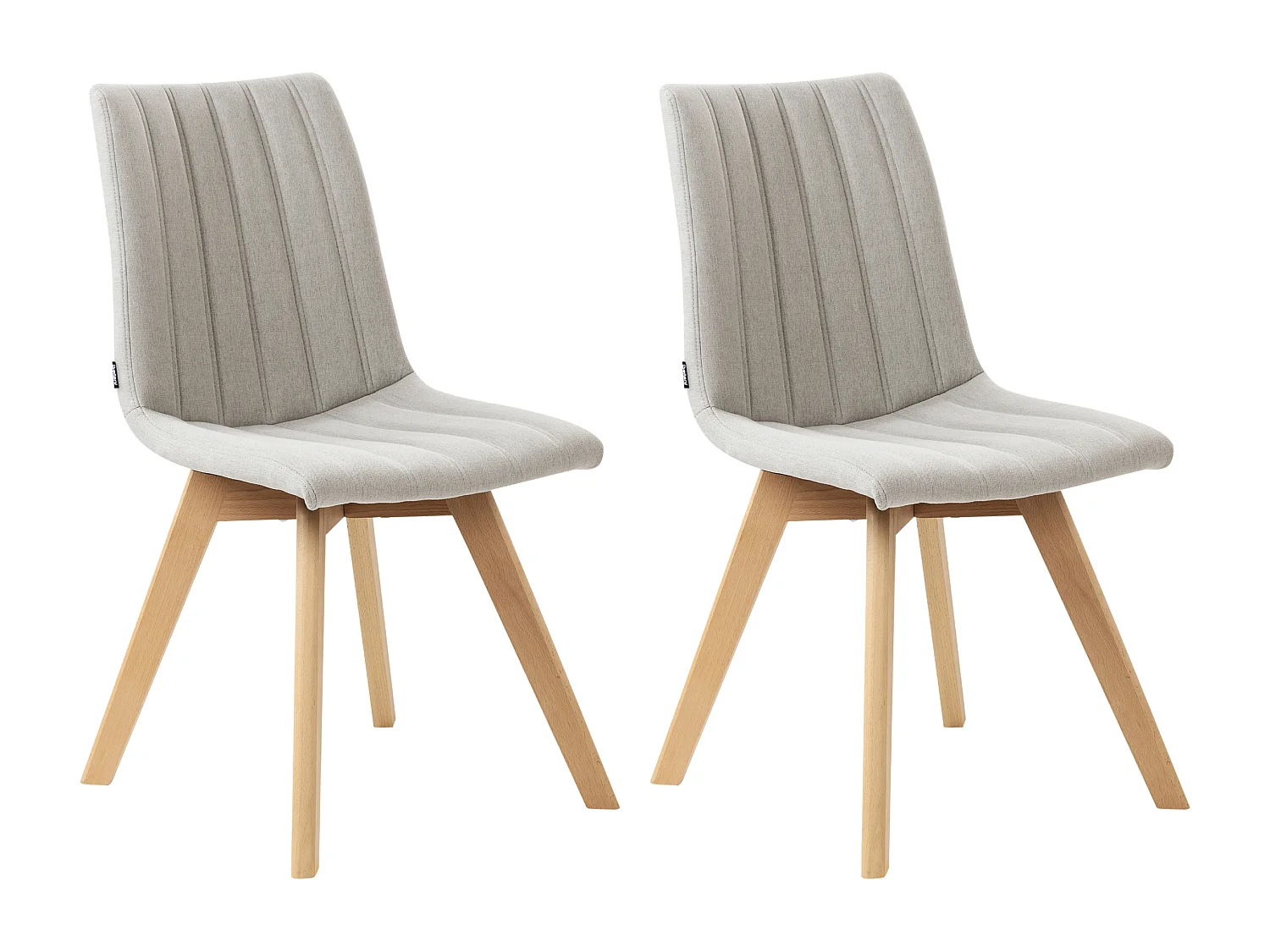 Lot de 2 chaises de salle à manger CALGARY Tissu Gris clair