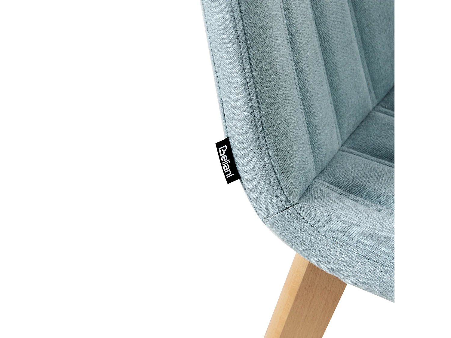 Esszimmerstuhl 2er Set Stoffbezug blau gesteppt helle Holzbeine Calgary