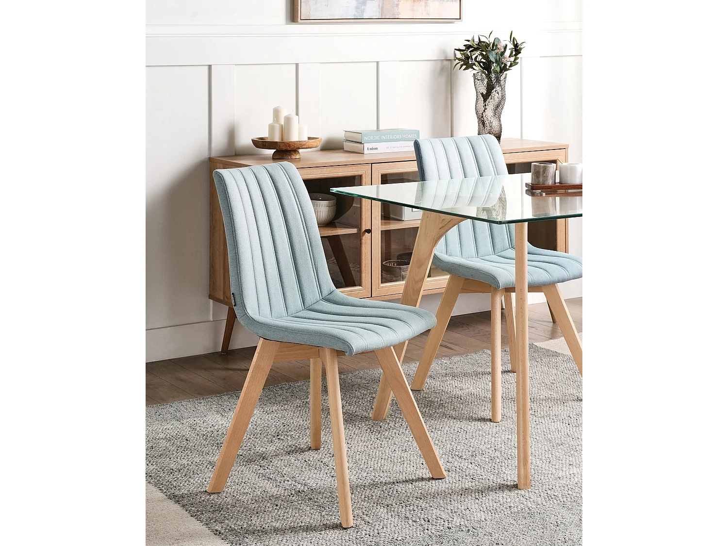 Lot de 2 chaises de salle à manger CALGARY Bleu clair