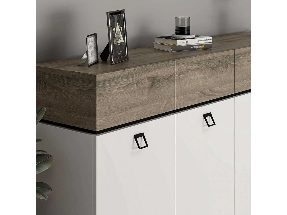 Buffet 4 portes 4 tiroirs en aggloméré Zara