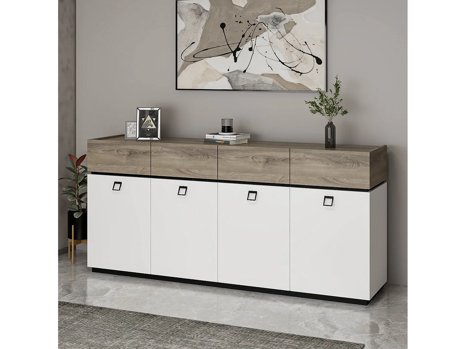 Buffet 4 portes 4 tiroirs en aggloméré Zara