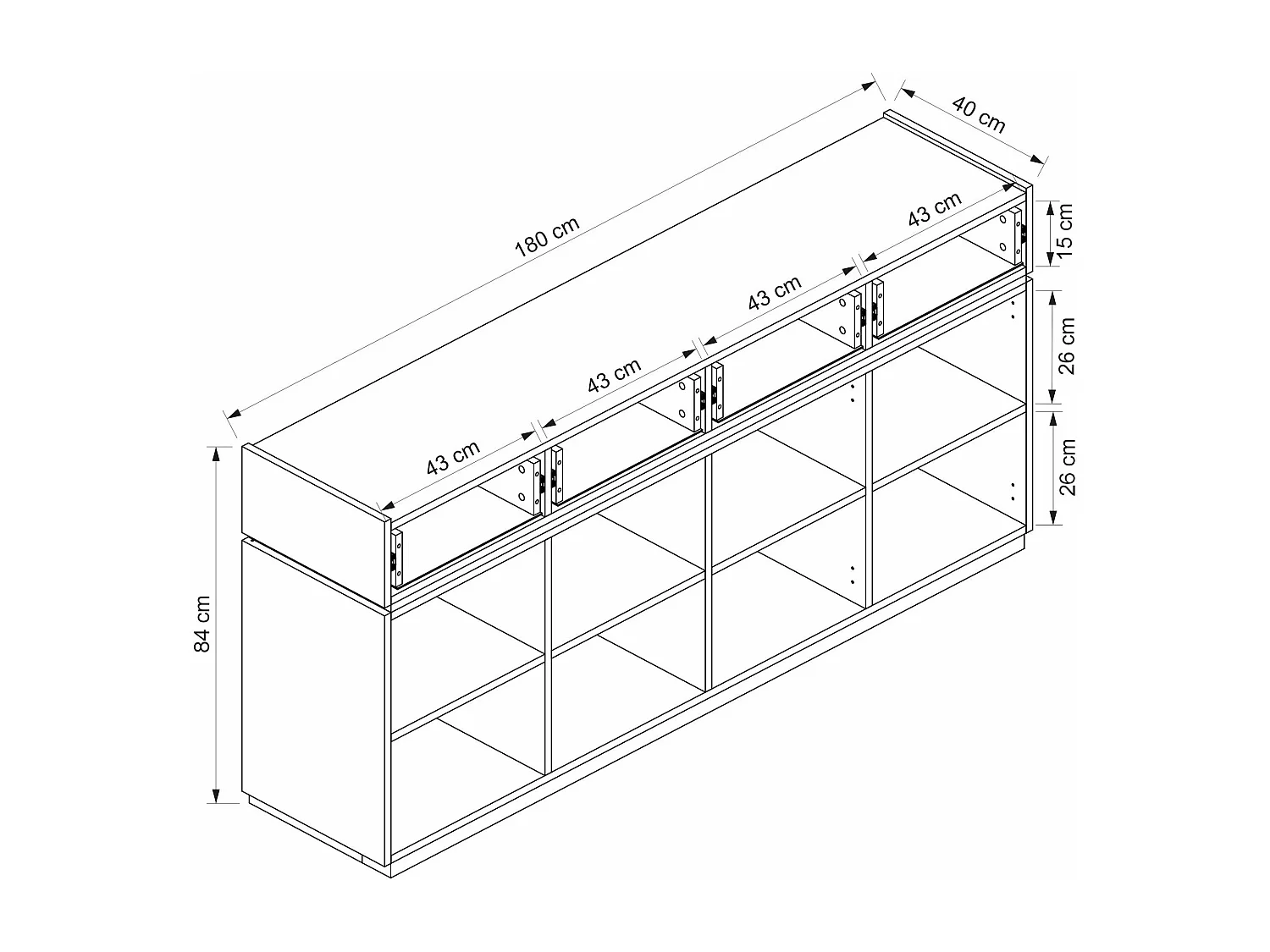 Aparador-Zara-Branco Preto