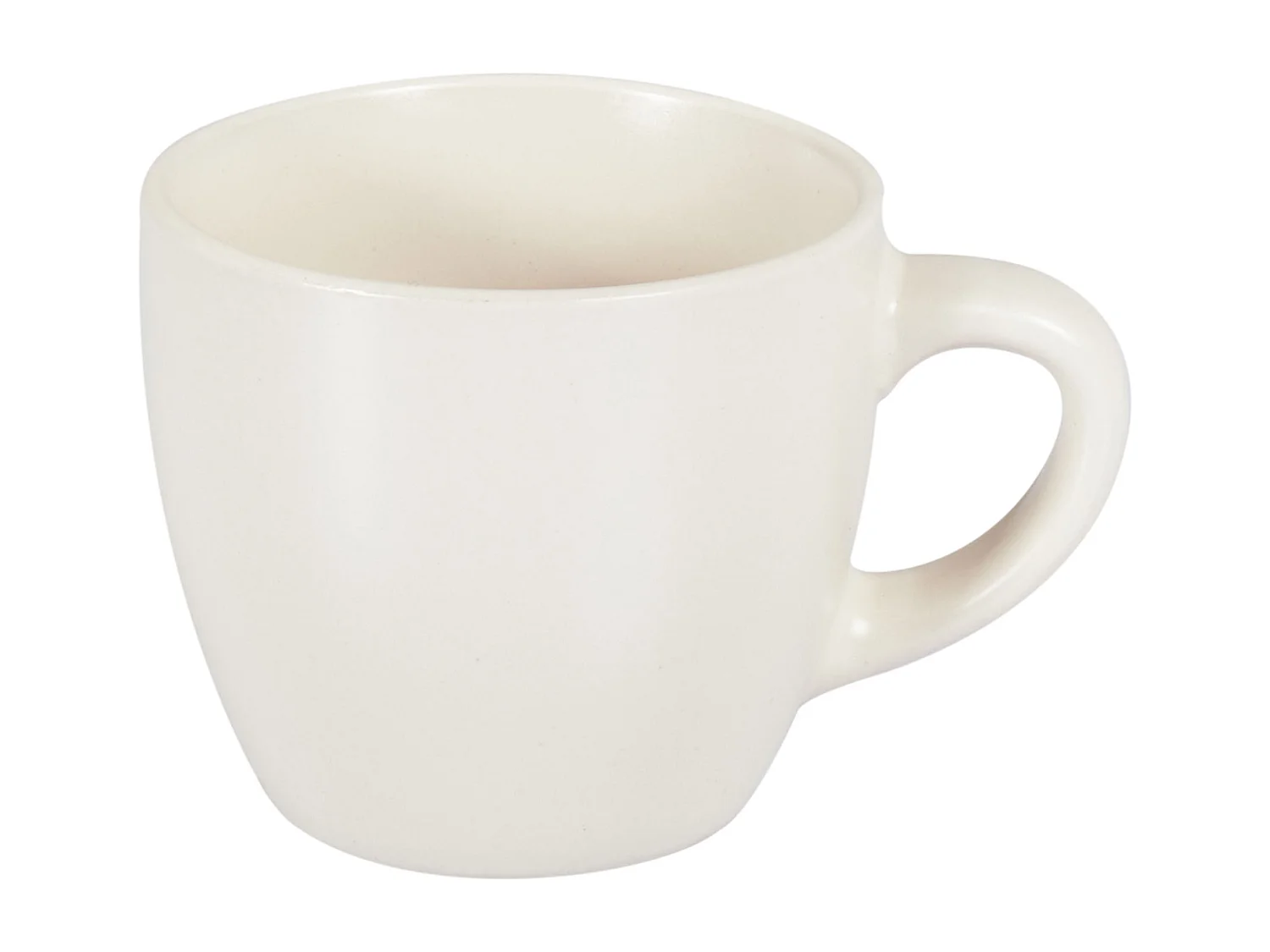 Set van 4 kopjes met schotels CARAWAY Steengoed Gebroken wit