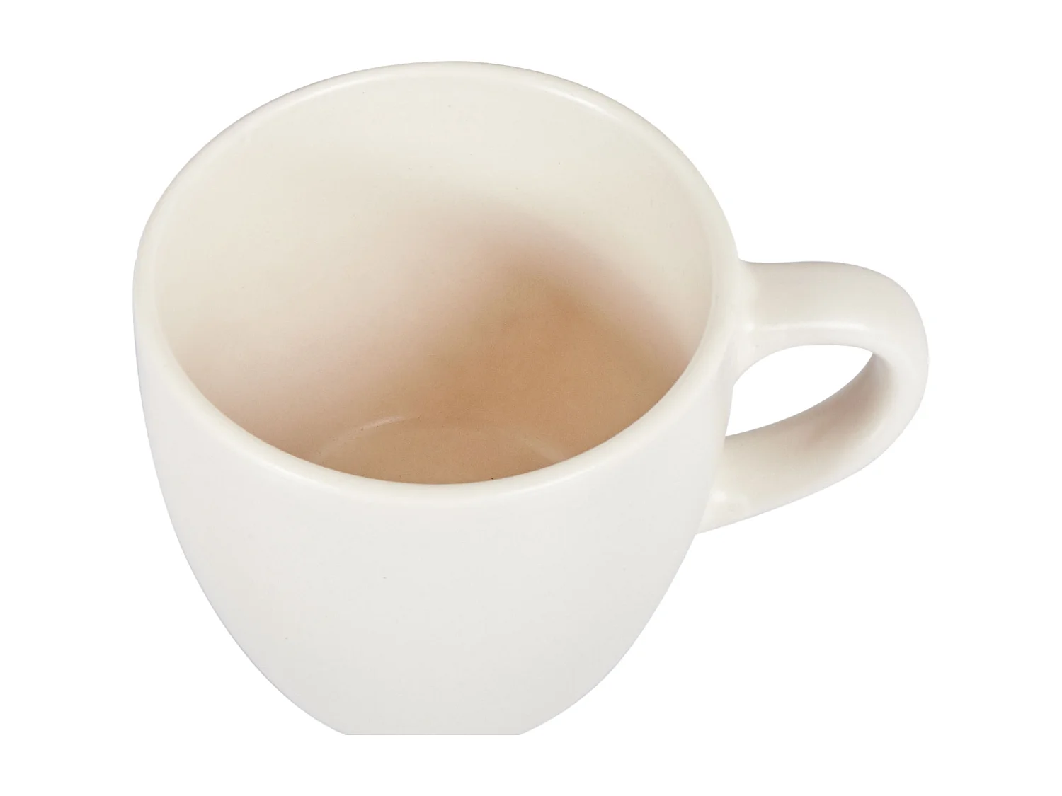 Set van 4 kopjes met schotels CARAWAY Steengoed Gebroken wit