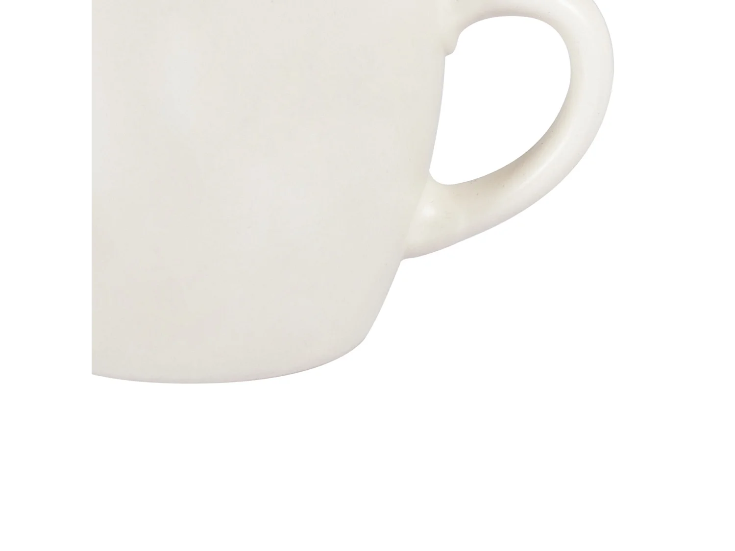 Set van 4 kopjes met schotels CARAWAY Steengoed Gebroken wit