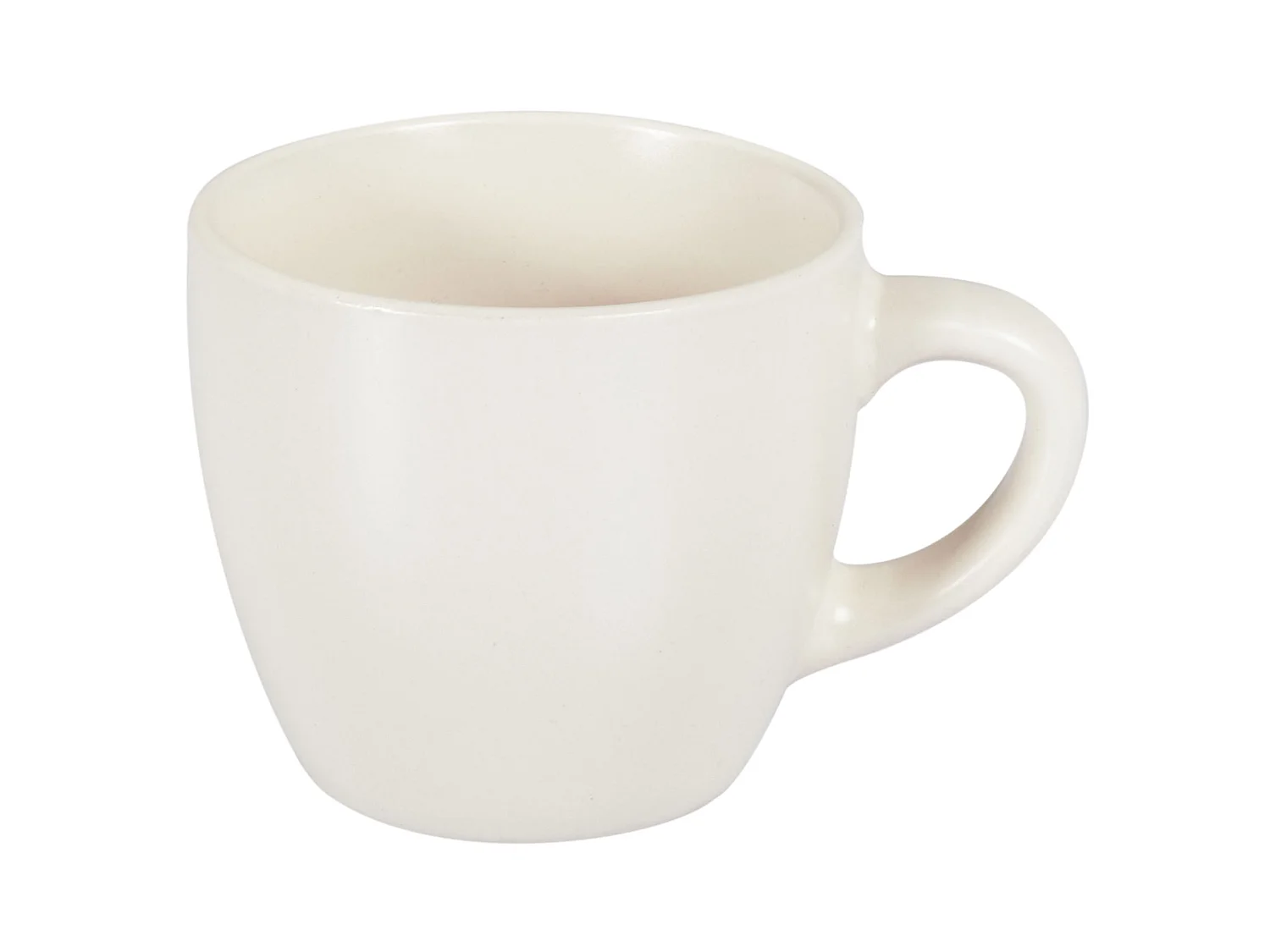 Set of 4 Cups with Saucers CARAWAY Stoneware Off-White