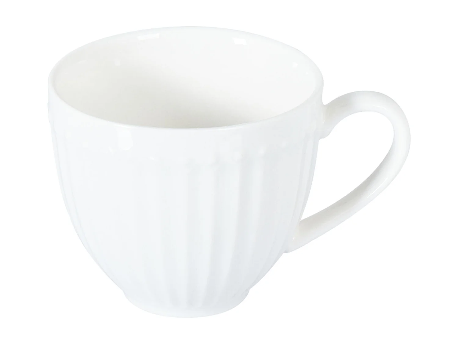 Zestaw 4 filiżanek ze spodkami COWSLIP Porcelana Biały