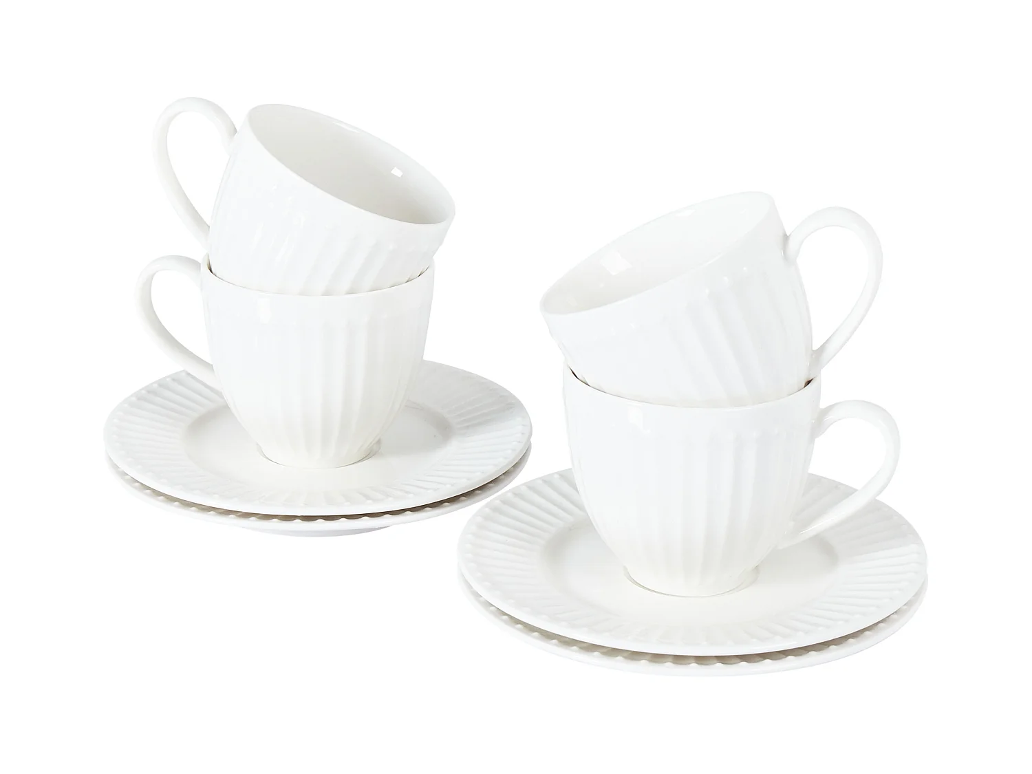 Set van 4 kopjes met schotels COWSLIP Porselein Wit