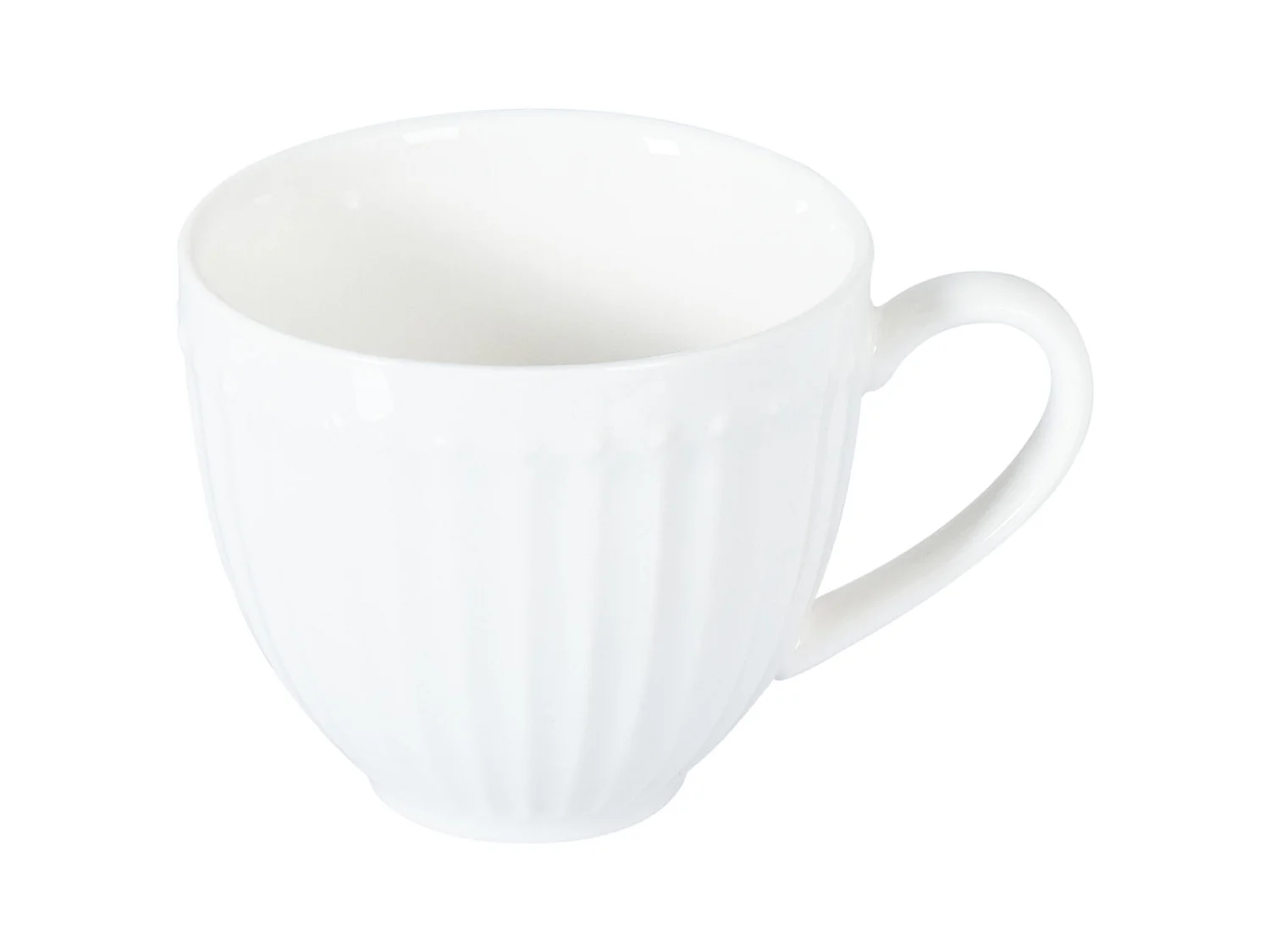 Tassen 4er Set mit Untertellern COWSLIP Porzellan Weiss