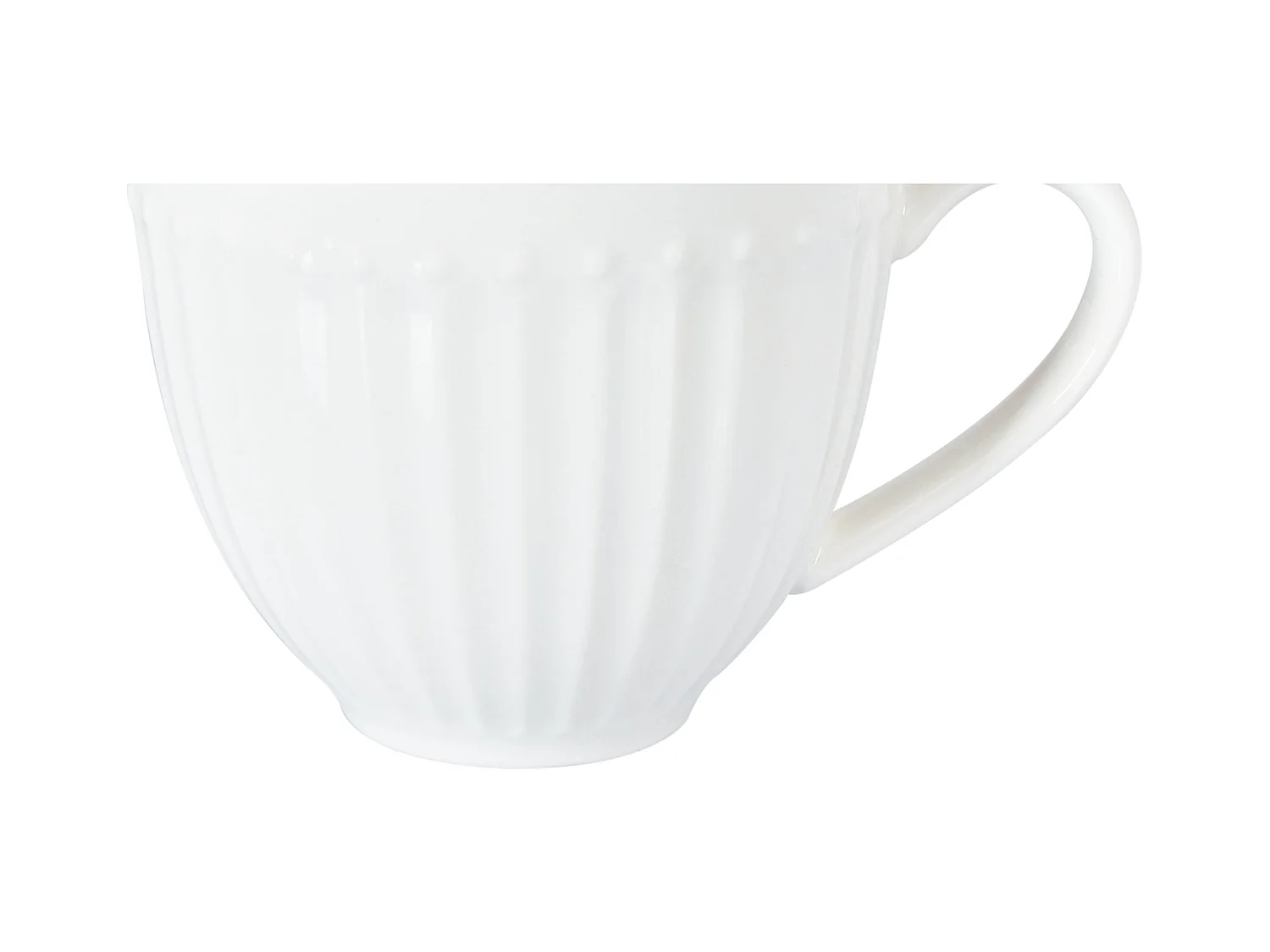 Tassen 4er Set mit Untertellern COWSLIP Porzellan Weiss