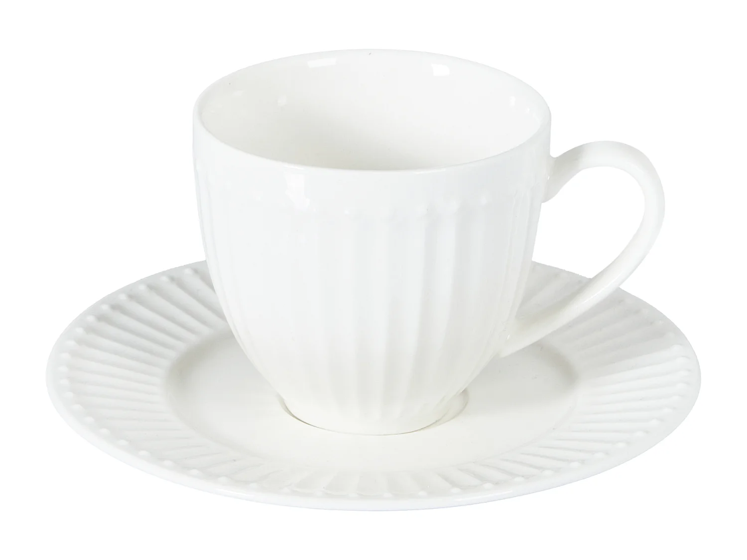 Set de 4 tasses avec soucoupes COWSLIP Porcelaine Blanc