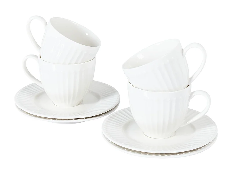 Set van 4 kopjes met schotels COWSLIP Porselein Wit