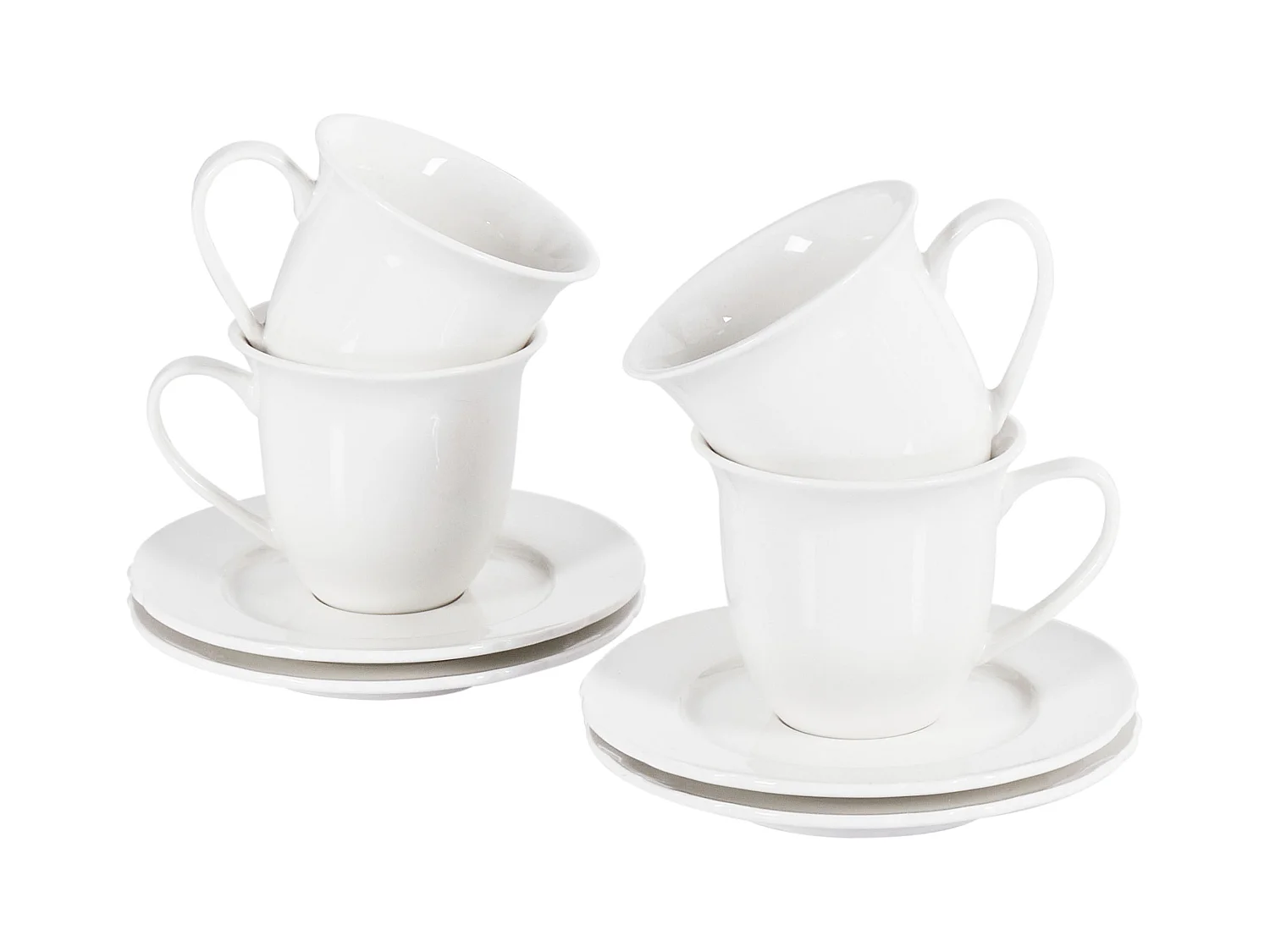 Set de 4 tasses avec soucoupes ELDERBERRY Porcelaine Blanc