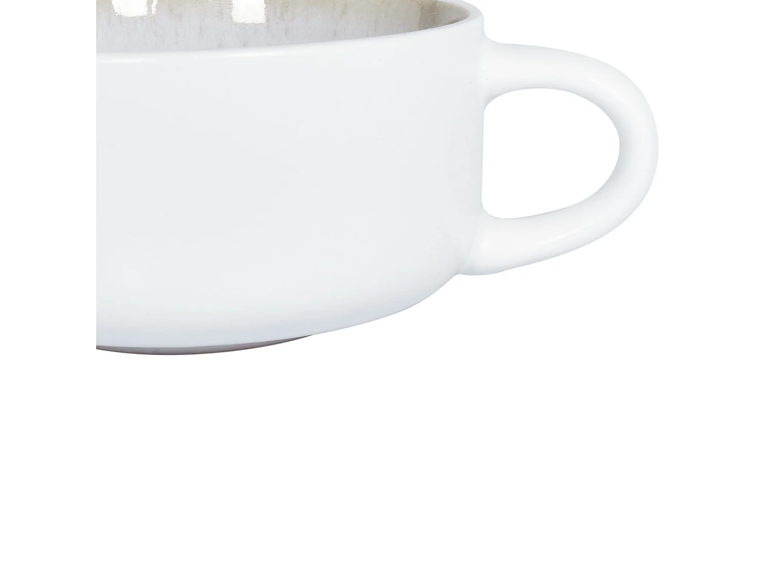 Set de 4 tasses avec soucoupes SESAME Grès Blanc cassé