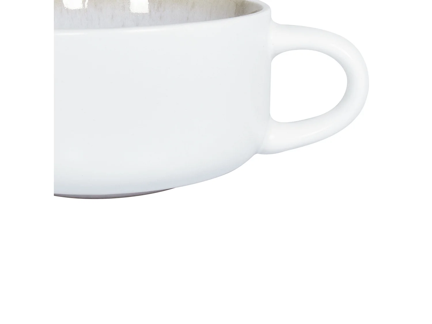 Set di 4 tazze con piattini SESAME Gres porcellanato Bianco sporco