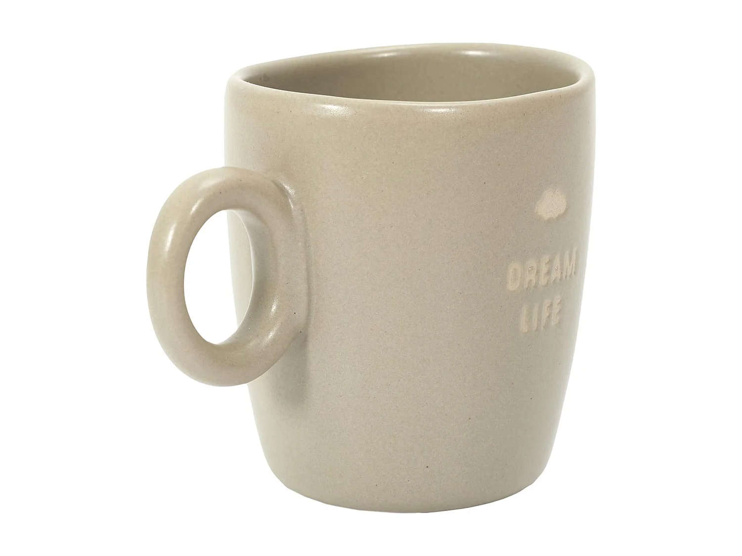 Lot de 3 mugs en grès avec message collection MINIMALIST beige