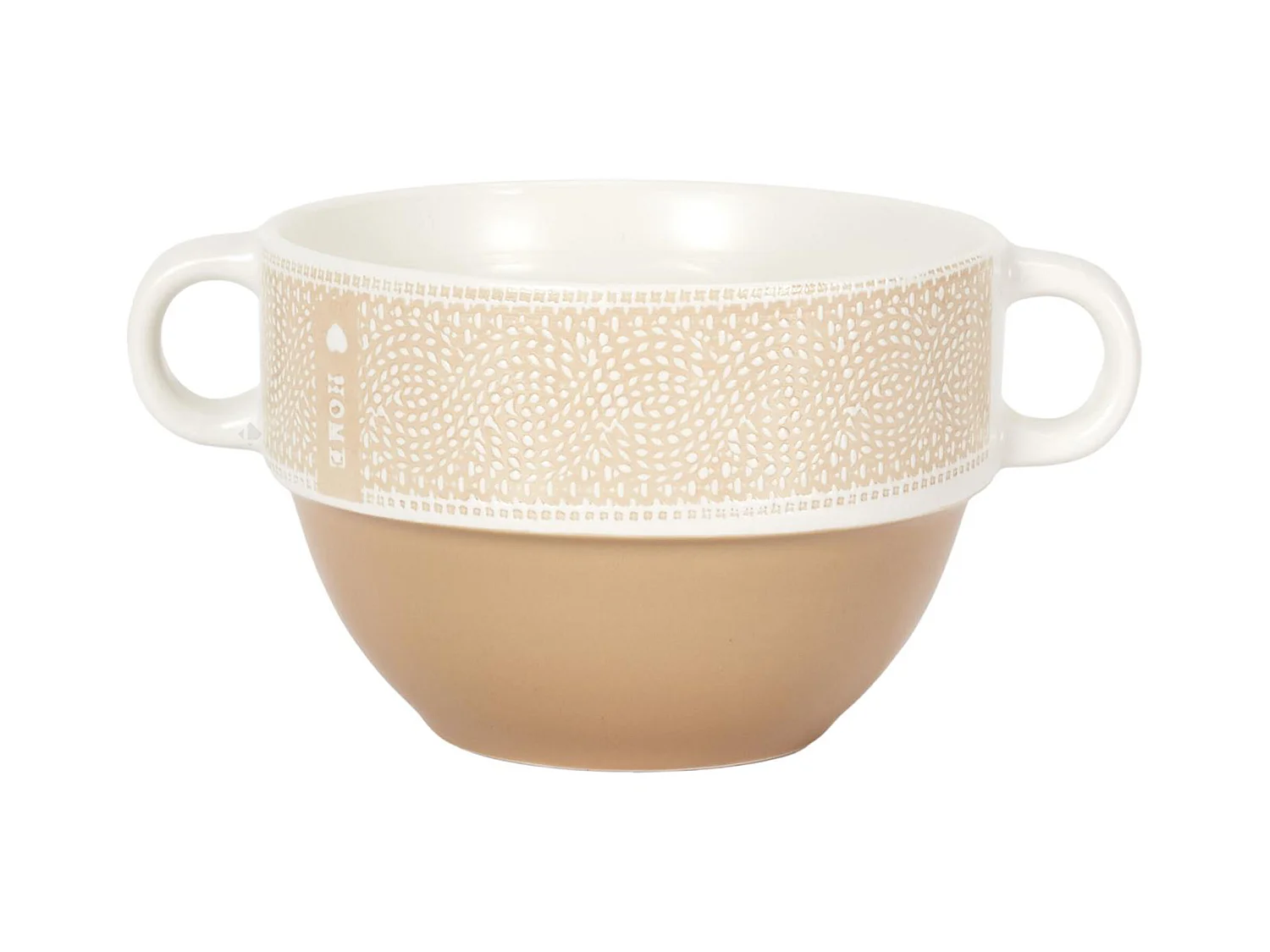 Lot de 2 bols avec anses 50 cl 100% céramique ROMANE terracotta