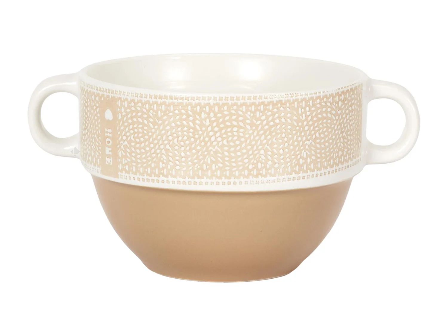 Lot de 2 bols avec anses 50 cl 100% céramique ROMANE terracotta