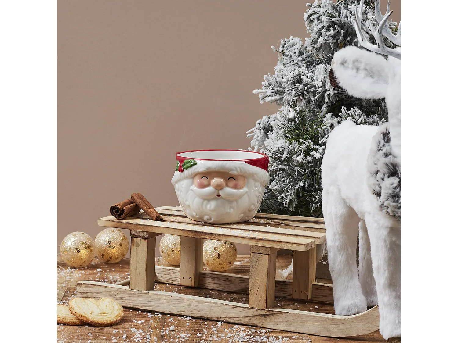 Bol en relief en céramique 45 cl CHRISTMAS TIME modèle père noël