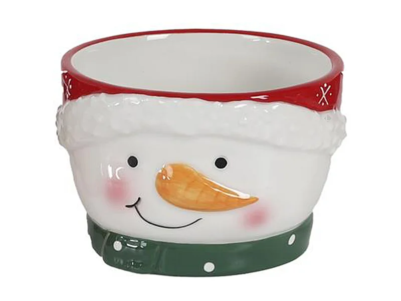 Bol en relief en céramique 45 cl CHRISTMAS TIME bonhomme de neige