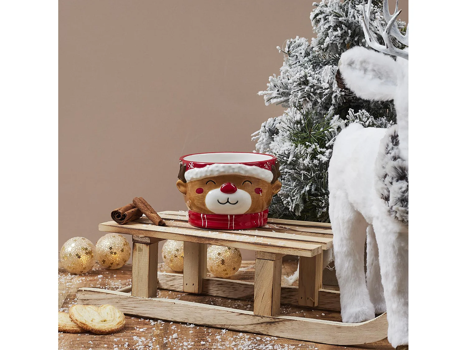 Lot de 3 bols en relief en céramique 45 cl CHRISTMAS TIME multicolore