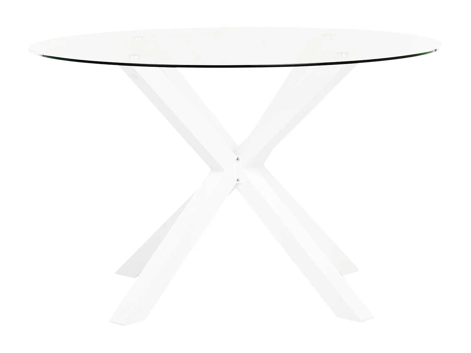 Gartentisch Glas transparent Aluminium weiß rund ⌀ 120 cm X-Beine modern Maletto