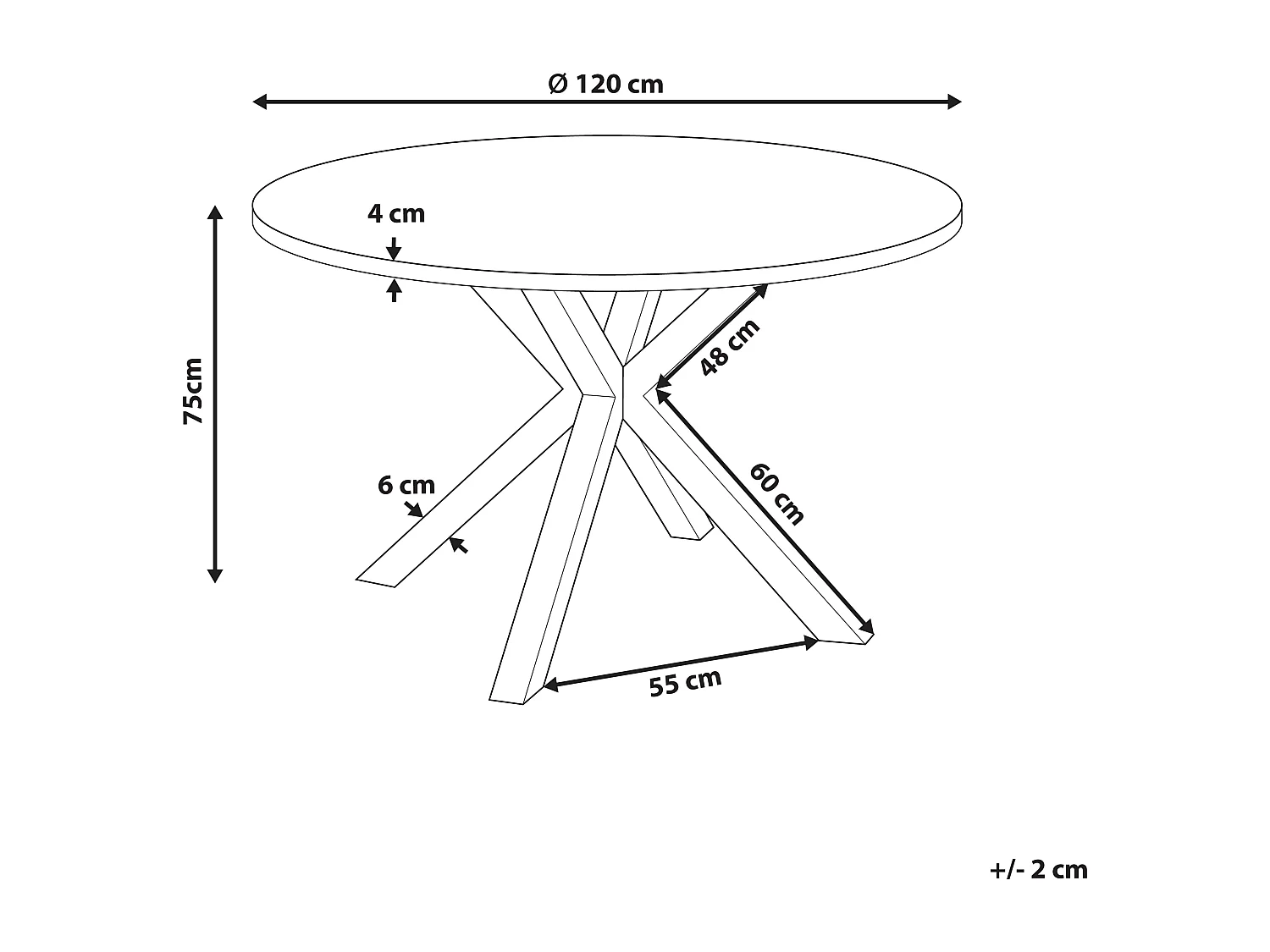 Gartentisch Glas transparent Aluminium weiß rund ⌀ 120 cm X-Beine modern Maletto
