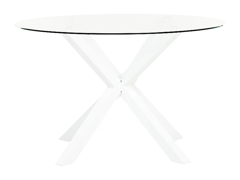 Stół ogrodowy MALETTO 120 cm 120 cm Szkło Biały