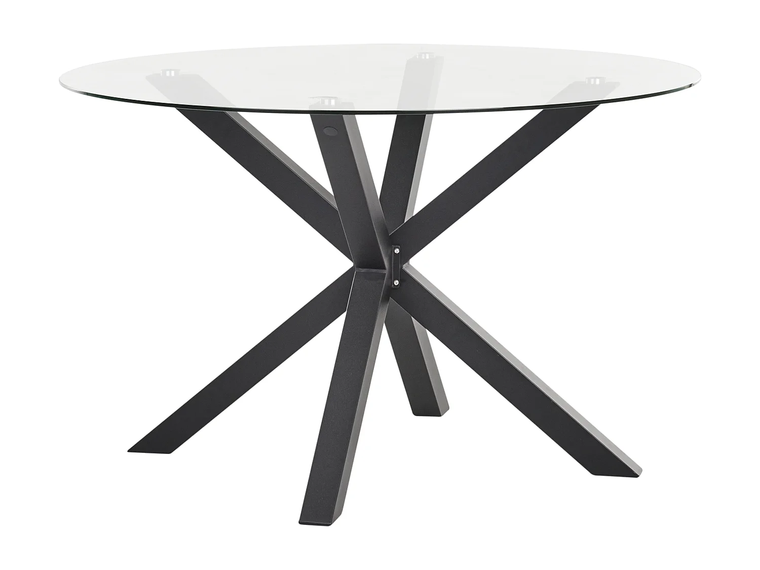 Tuin eettafel MALETTO 120 cm 120 cm Glas Zwart