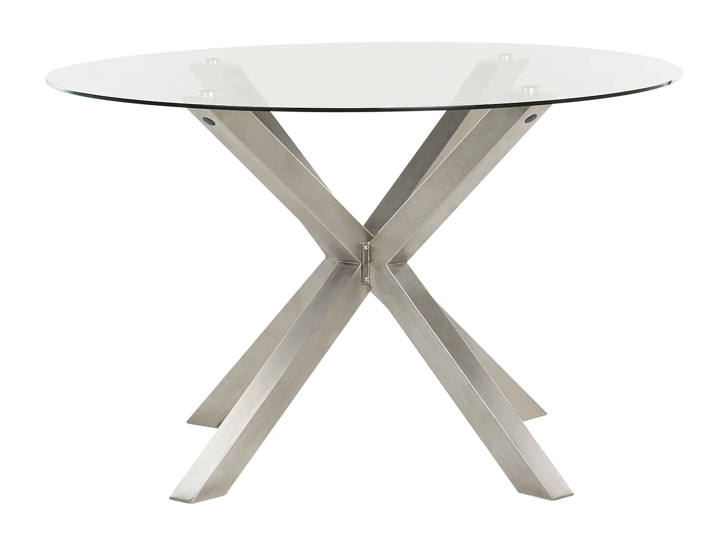 Tuin eettafel MALETTO 120 cm 120 cm Glas Zilver