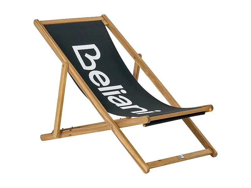 Leżak ogrodowy składany ANZIO Drewno akacjowe Czarny